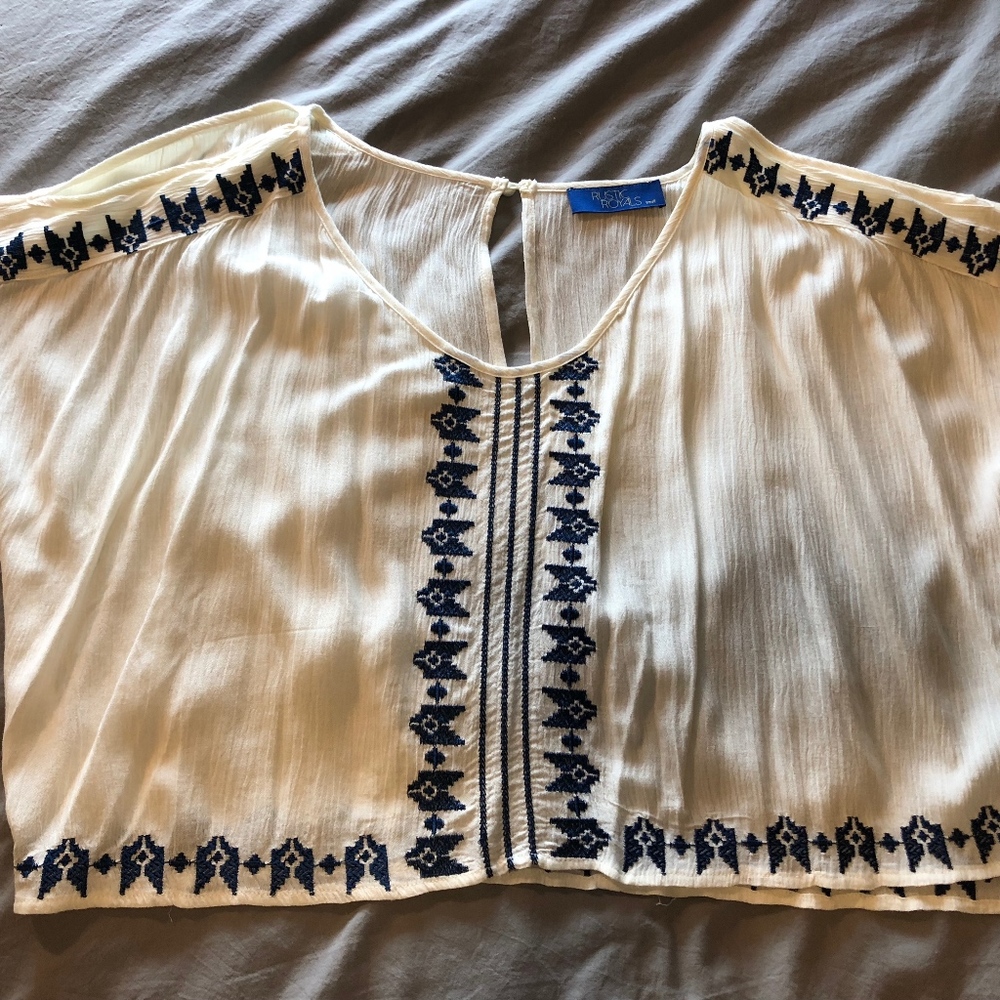 Rustic Royals Sheer Embroidered Top